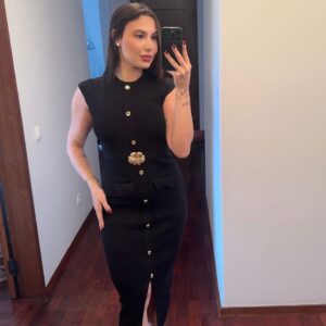 vestido Flor Dourada